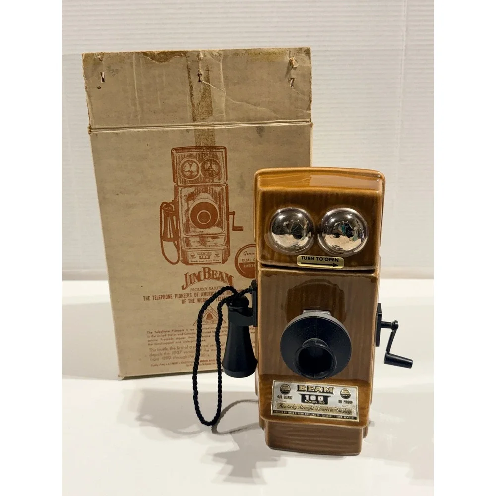 VTG 1975 JIM BEAM Telephone Decanter - Regal China 1907 Magneto Wall Set - w/Box